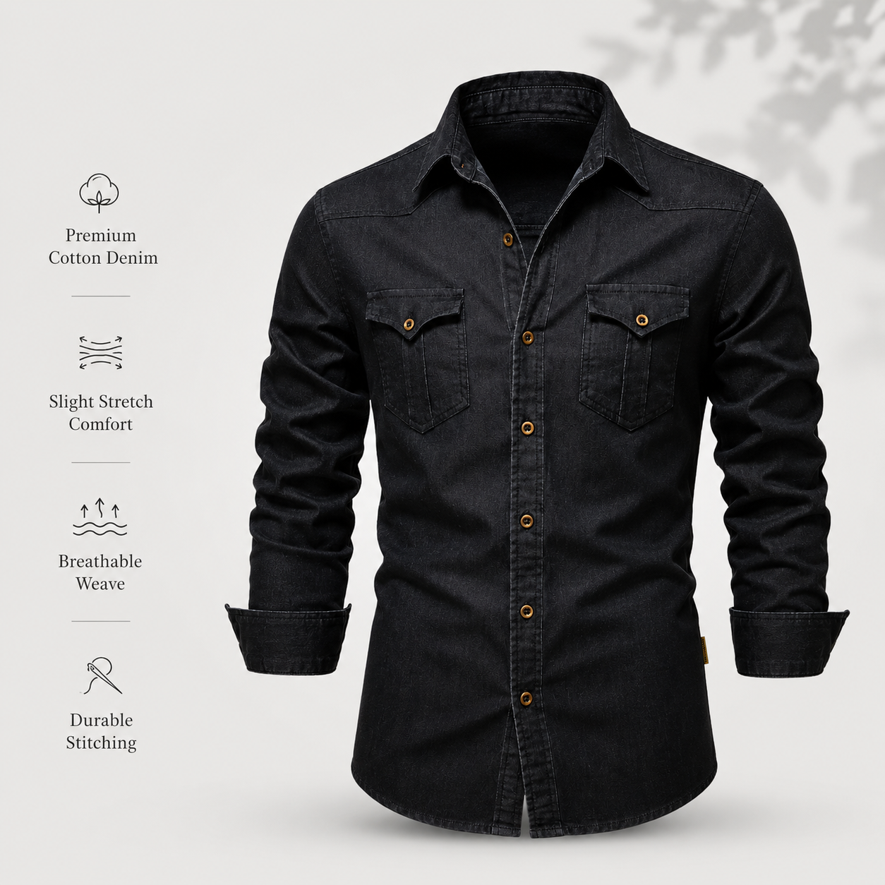 Cotton denim shirt: specially designed for men